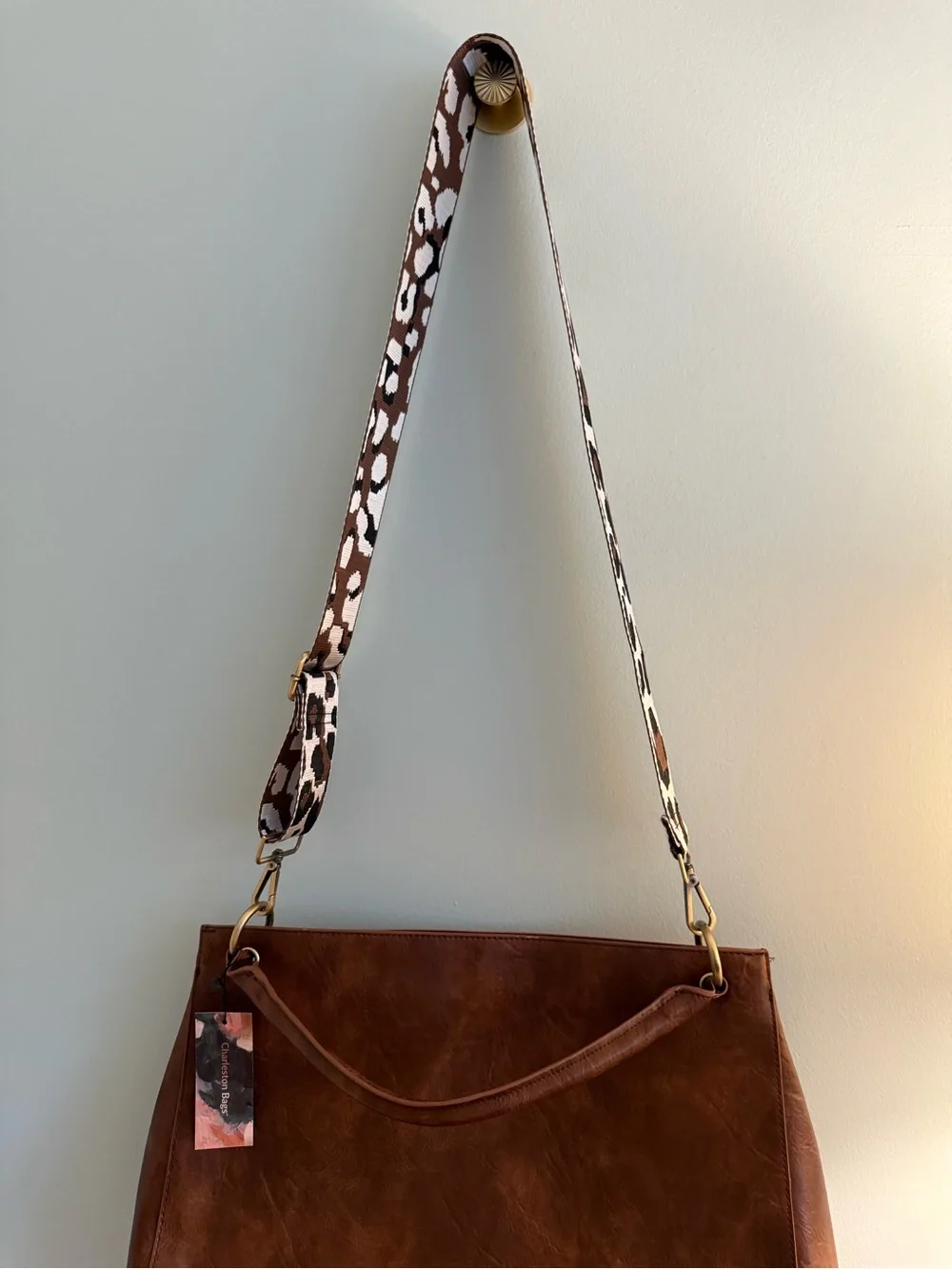 Brown Townsend Tote in vegan leather by Emma & Brody